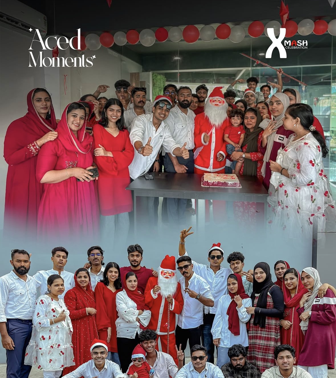 Aced Academy students at a Christmas celebration