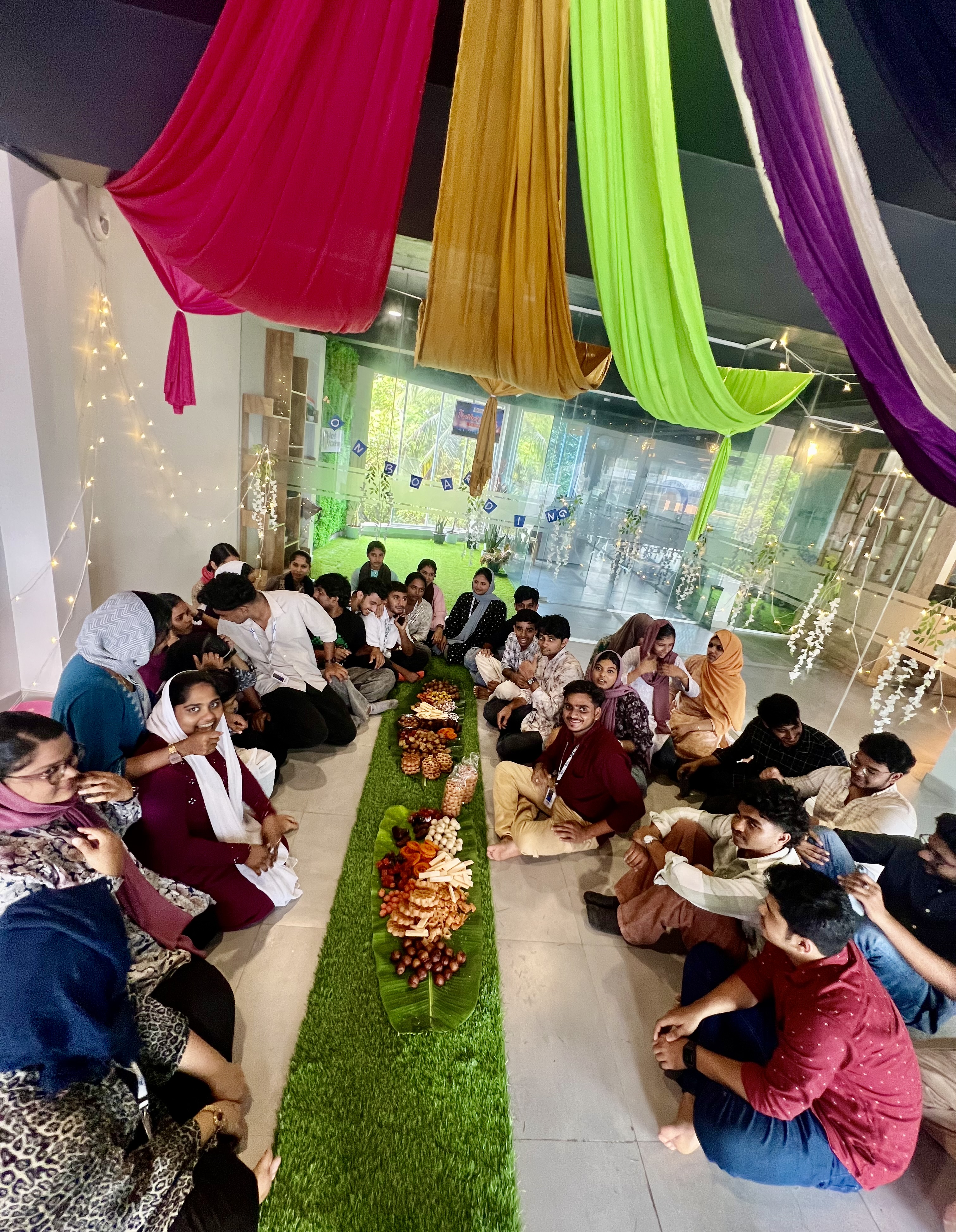 Aced Academy students sharing a meal