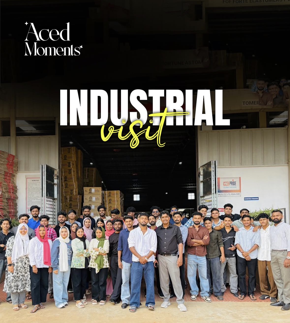 Aced Academy students at an industrial visit